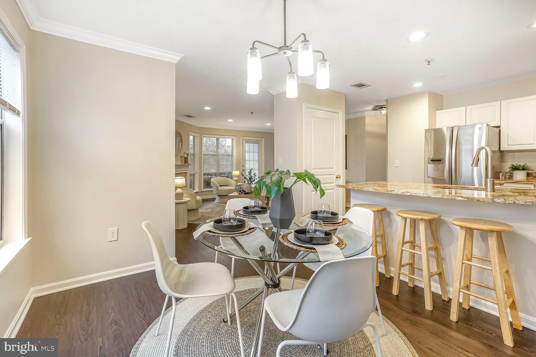 5575 Seminary Road, Unit 213 Falls Church, VA 22041 - Photo 16 of 77 Dining Room with Modern Overhead Lighting!