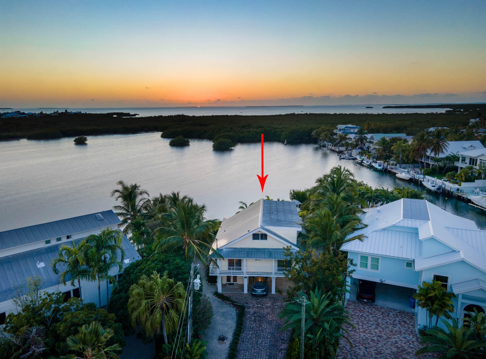 149 Lake Road Tavernier, FL 33070 - Photo 54 of 59 an aerial view of house with ocean view
