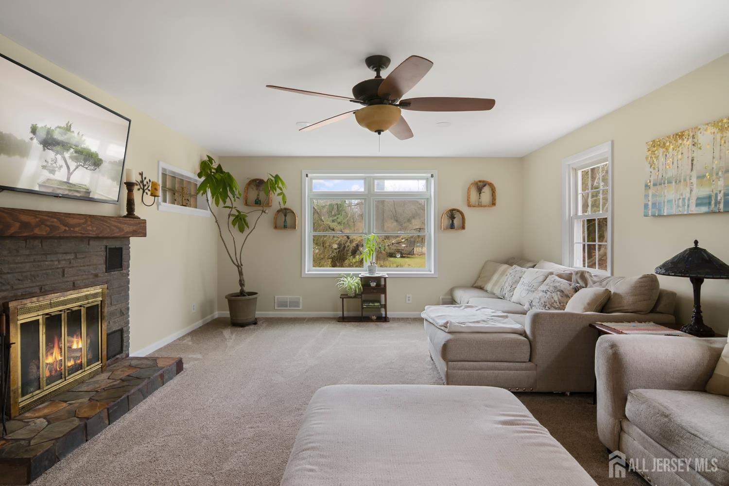 238 Princeton Hightstown Road Cranbury, NJ 08512 - Photo 14 of 51 a living room with furniture and a fireplace
