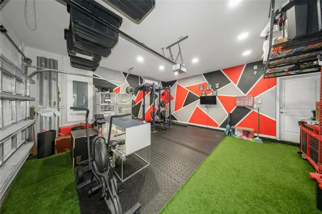 a view of gym equipment and children