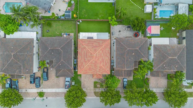 an aerial view of a house