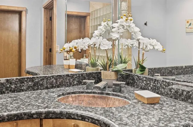 a view of a livingroom with a bookshelf