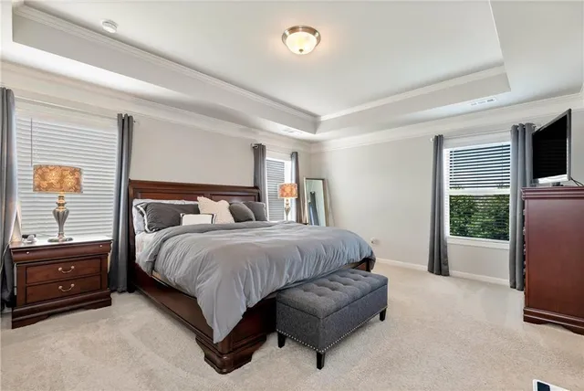 a bedroom with a bed and a tv