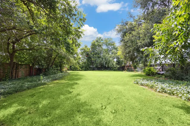 a view of backyard with green space