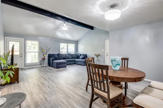 a view of a livingroom and dining room