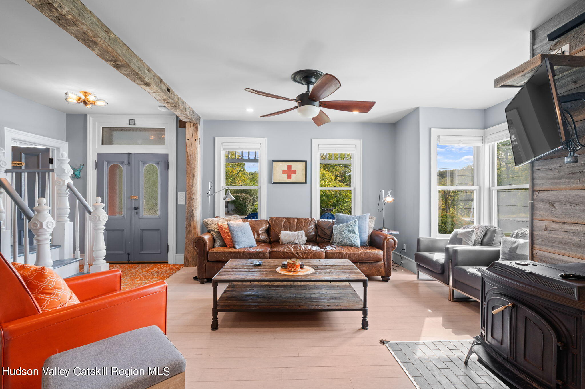 1765 Highway 213 Rifton, NY 12471 - Photo 6 of 33 a living room with furniture a flat screen tv and a window
