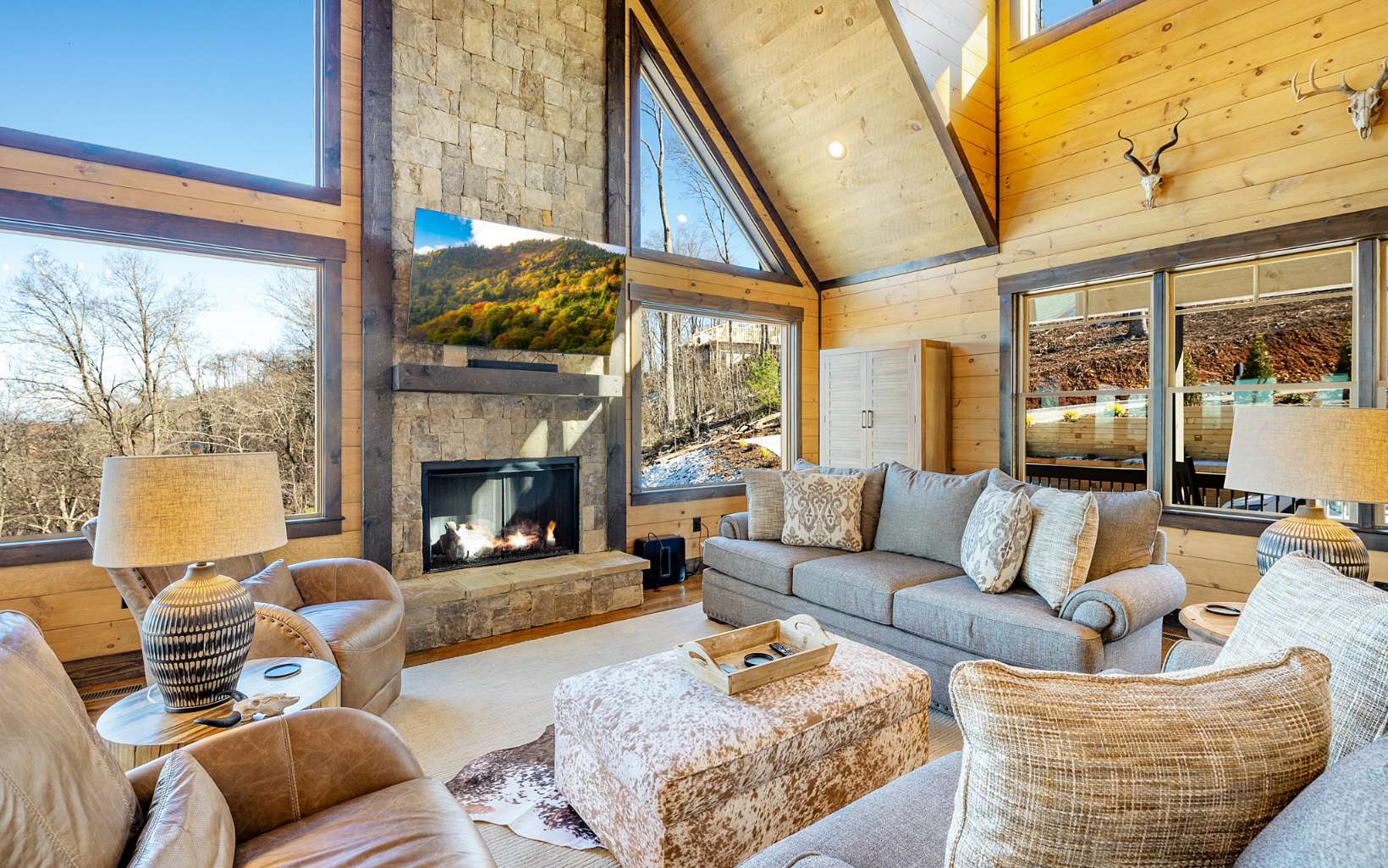 810 Overlook Drive Blue Ridge, GA 30513 - Photo 15 of 56 a living room with furniture and a fireplace