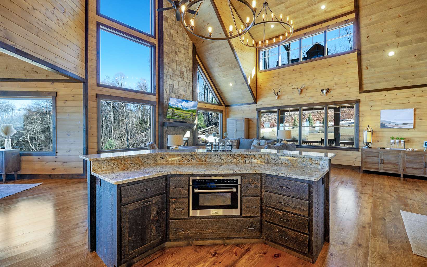 810 Overlook Drive Blue Ridge, GA 30513 - Photo 20 of 56 a kitchen with a stove and a wooden floor