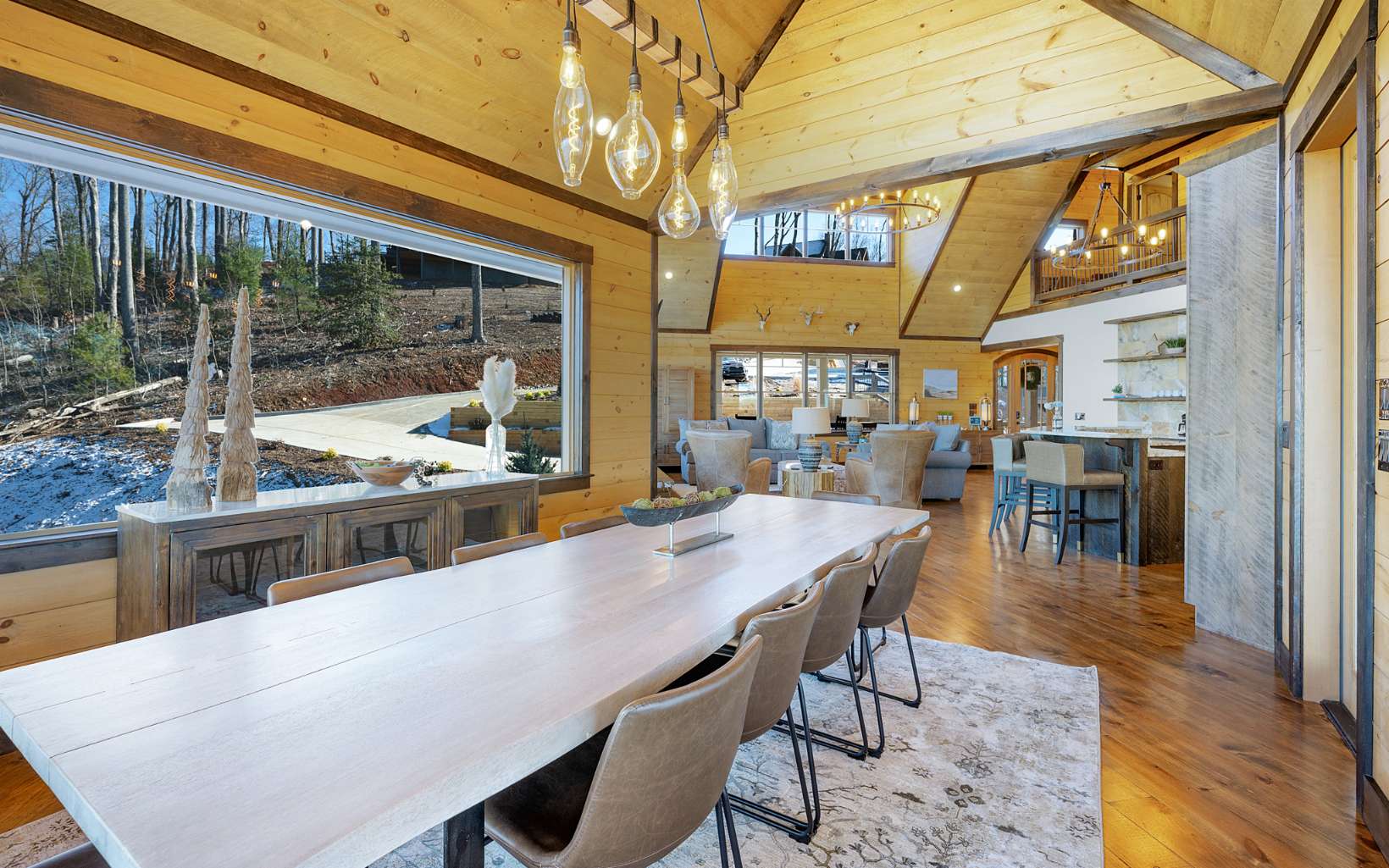 810 Overlook Drive Blue Ridge, GA 30513 - Photo 25 of 56 a dining room with furniture and a floor to ceiling window