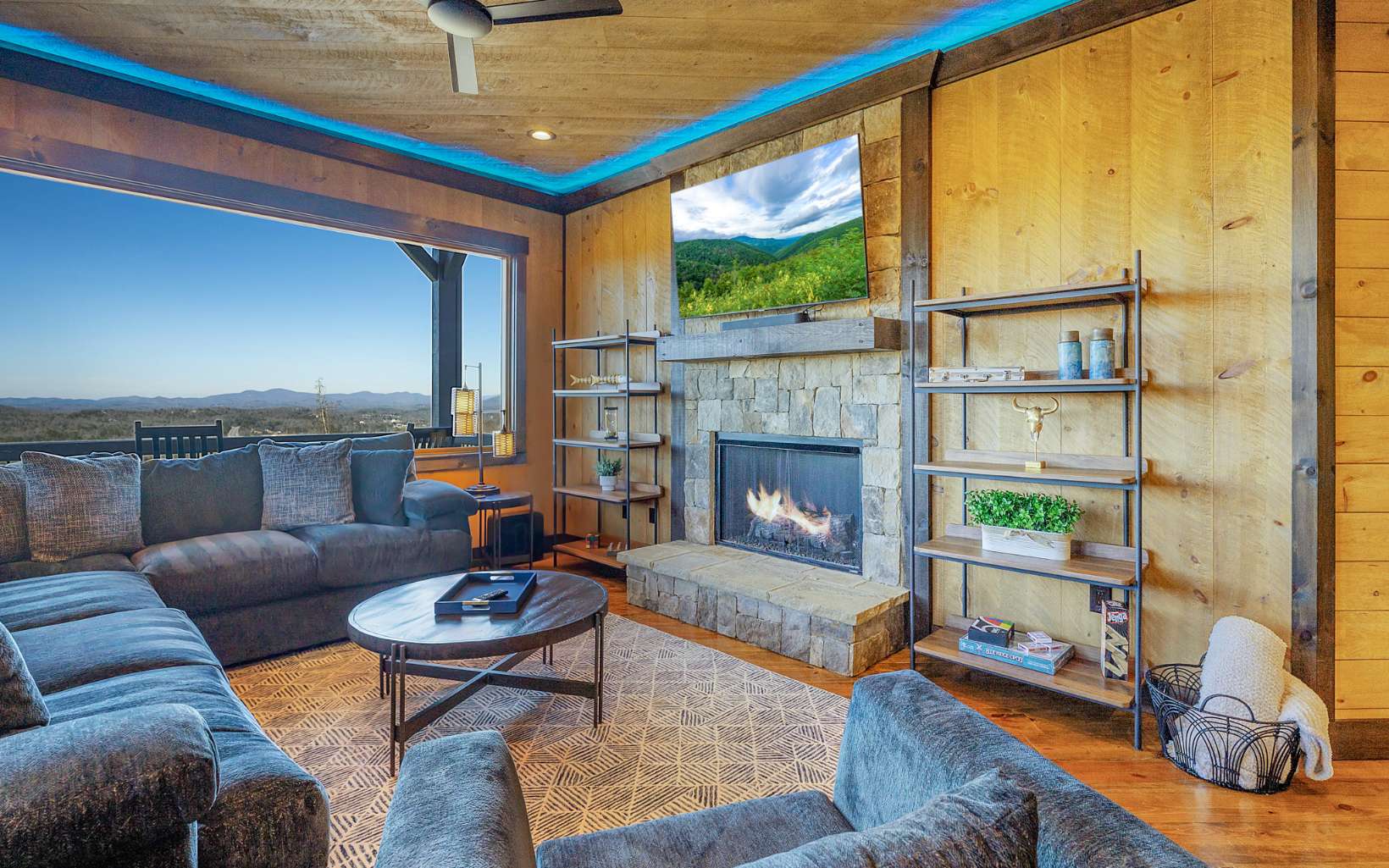810 Overlook Drive Blue Ridge, GA 30513 - Photo 48 of 56 a living room with furniture and a fireplace