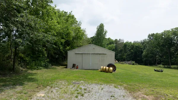 a view of backyard with garden and trees