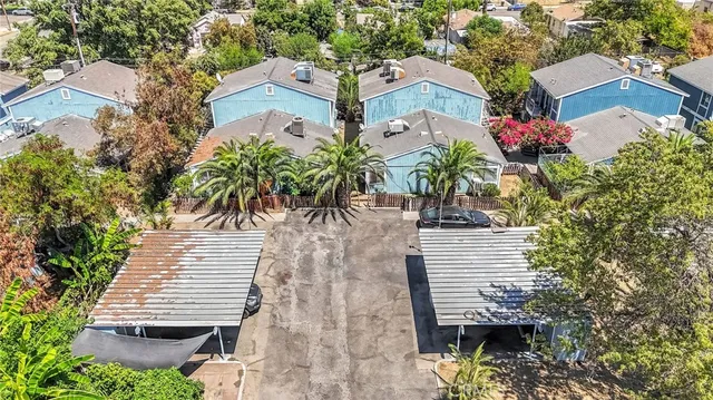 an aerial view of a house