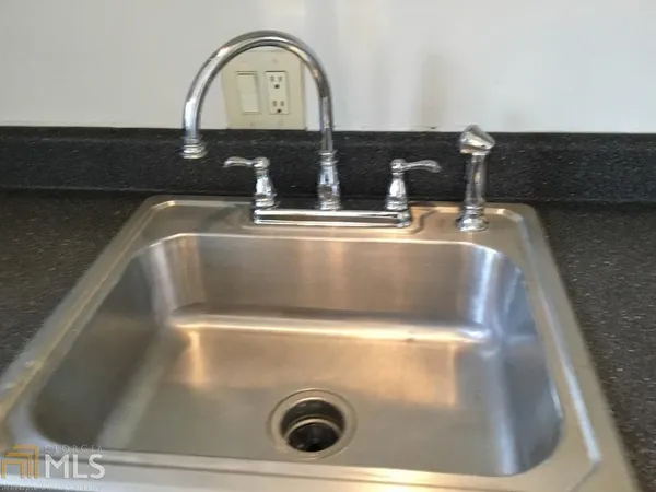 a view of a room with a window