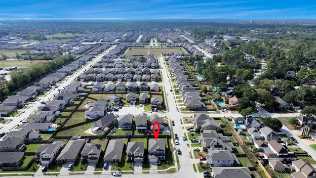 an aerial view of multiple house