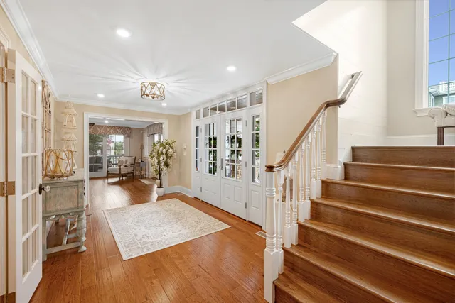 a view of staircase with white walls and floors