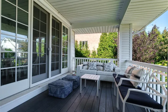 a outdoor living space with furniture and garden view