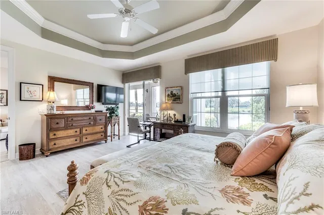 a bed room with a bed and furniture