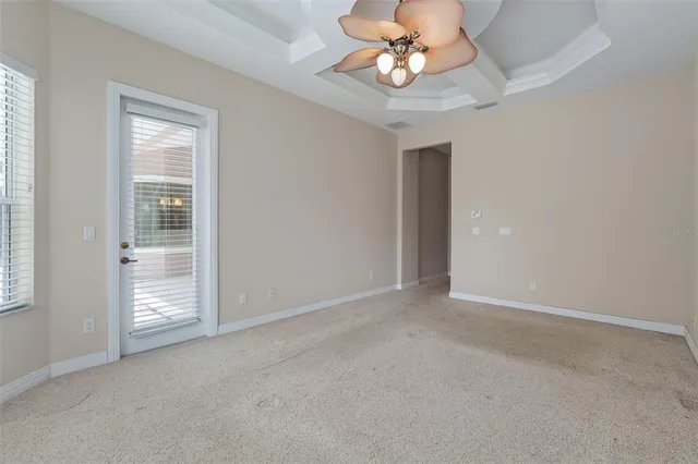 an aerial view of a city with lake view