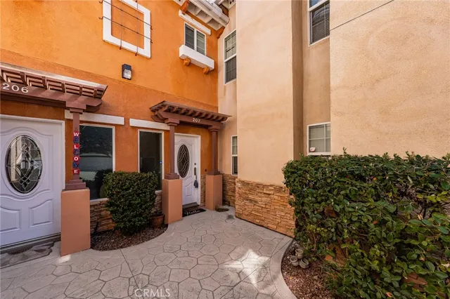 a view of a house with many windows