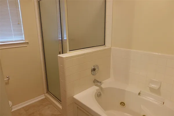 a bathroom with a tub