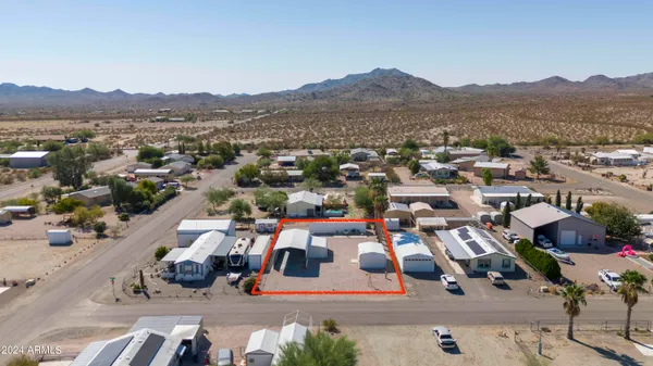 an aerial view of a house