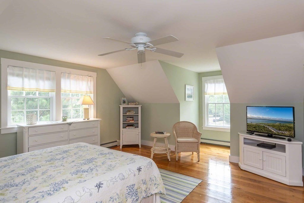196 Springhill Road Tisbury, MA 02568 - Photo 23 of 32 a bedroom with a bed and a flat screen tv