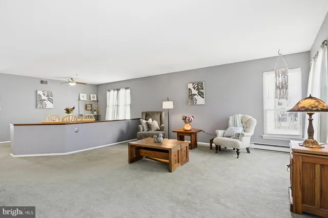 a living room with furniture