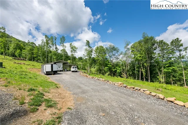 a view of a lake from a yard
