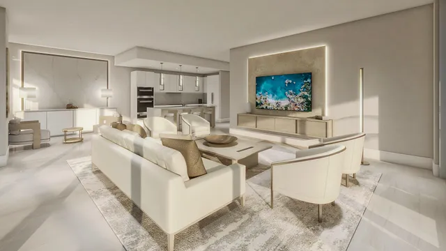 a living room with a couch and a flat screen tv