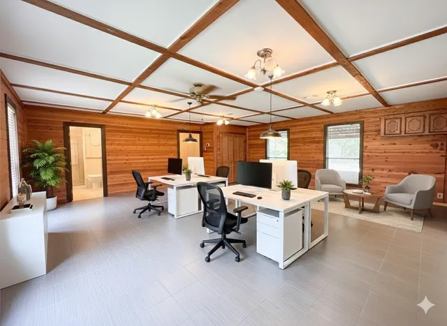 a room with furniture