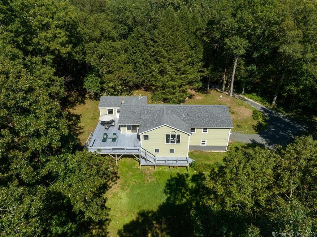 51 Judds Bridge Road Roxbury, CT 06783 - Photo 1 of 1 Aerial shot of the rear and expansive deck