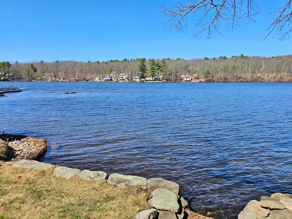 a view of a backyard with mountain view