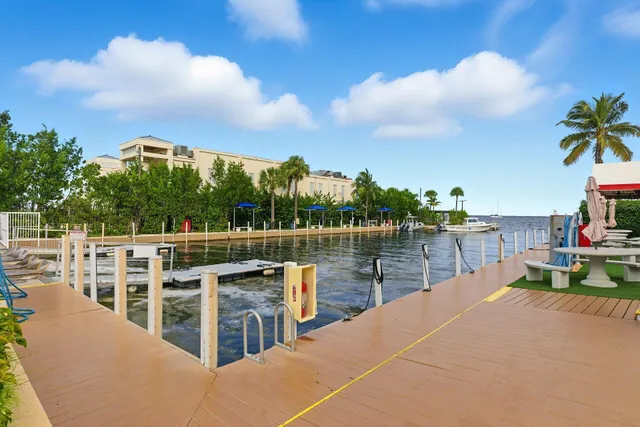 a view of a lake with a terrace