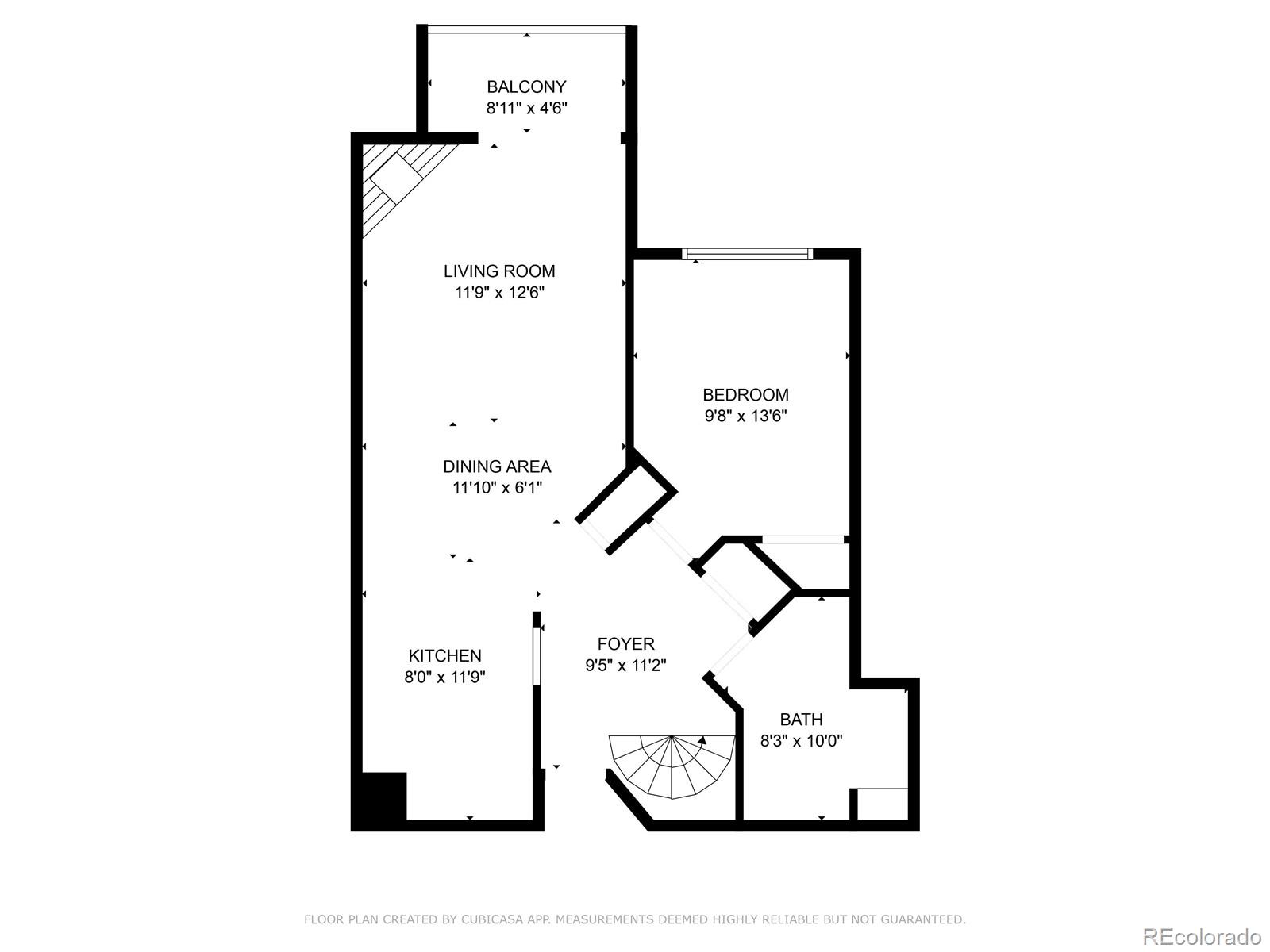 350 Detroit Street, Unit 413 Denver, CO 80206 - Photo 24 of 25 a picture of a floor plan