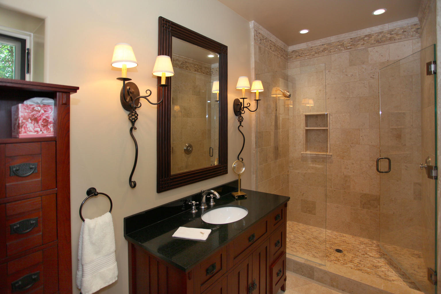 0 Brooktree Road Montecito, CA 93108 - Photo 12 of 13 a bathroom with a sink mirror and a shower