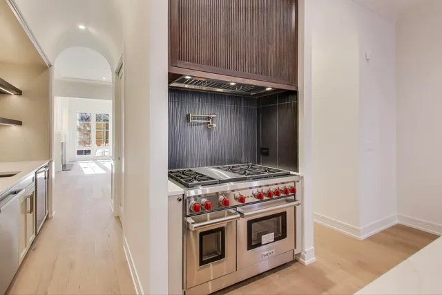 a view of a room with shelves
