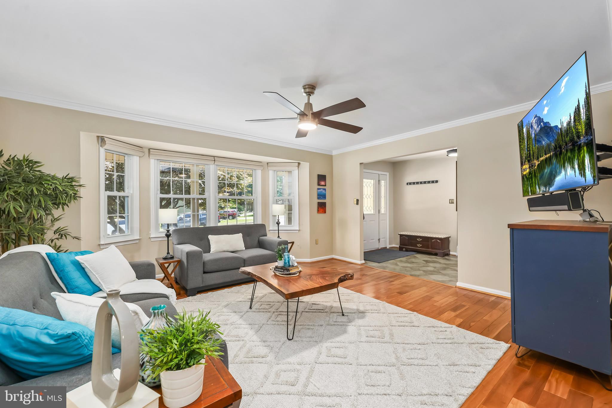9217 Rockefeller Lane Springfield, VA 22153 - Photo 3 of 41 Main Level Living Room with Large Front Windows