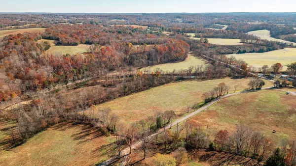 a view of a lake in middle of the town