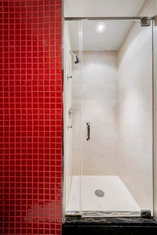 a bathroom with a shower