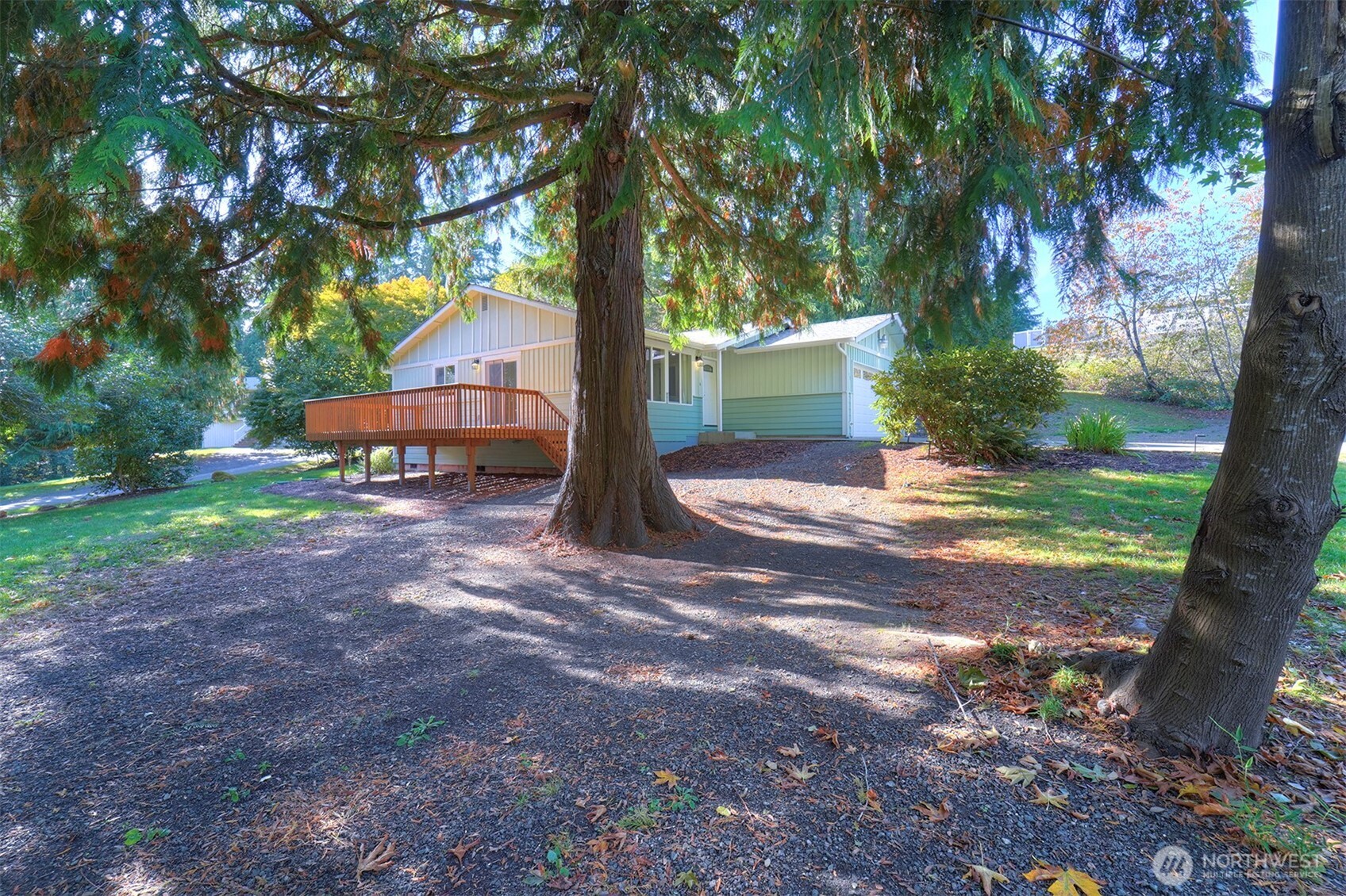 4931 Knute Anderson Road Northwest Silverdale, WA 98383 - Photo 31 of 37 a view of a yard with plants and a large tree