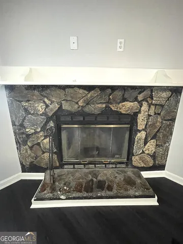 a view of a fireplace