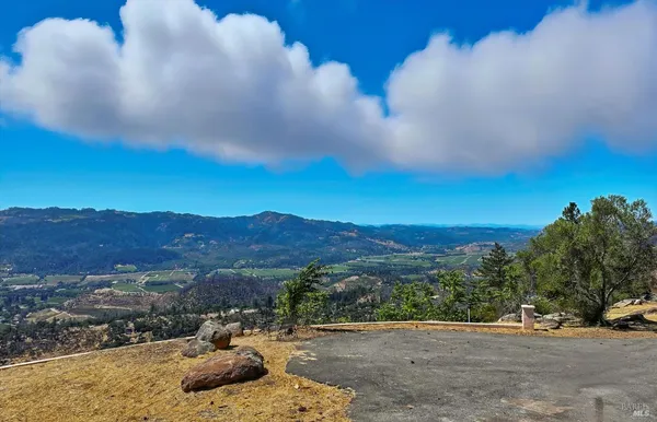 a view of a terrace with sky view
