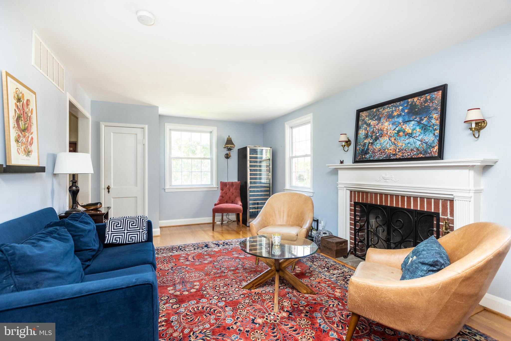 604 Overbrook Road Baltimore, MD 21212 - Photo 2 of 39 Living room with w/b fireplace