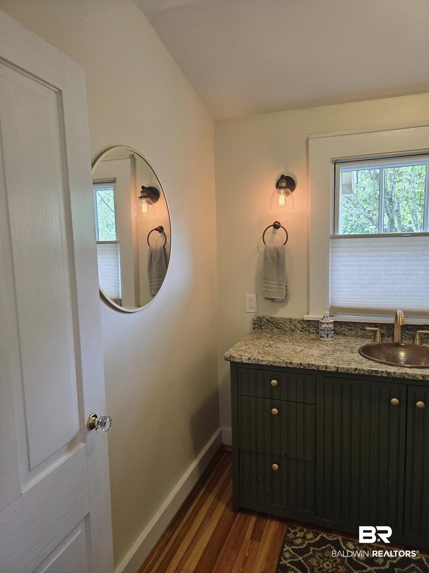 54 South Catherine Street Mobile, AL 36604 - Photo 27 of 55 Bathroom with wood finished floors, baseboards, and vanity