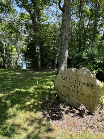 a view of a park with a tree