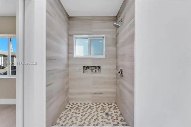a bathroom with a shower