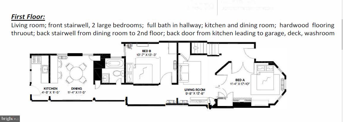 1122 Columbia Road Northwest Washington, DC 20009 - Photo 2 of 42 Main level floorpan