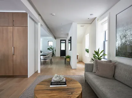 a view of a living room