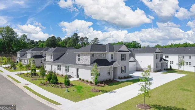 an aerial view of a house