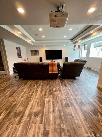 a view of a room with a flat screen tv